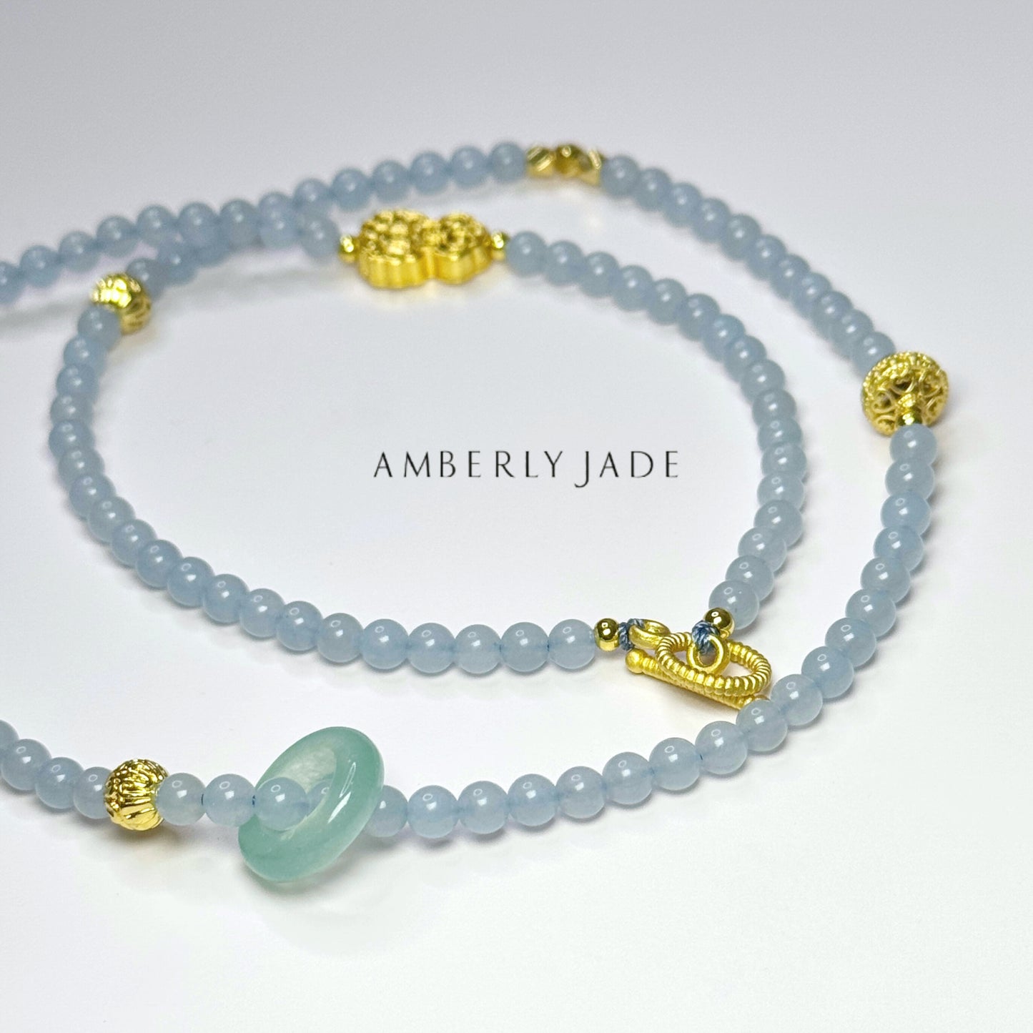 Golden Jade Necklace & Bracelet