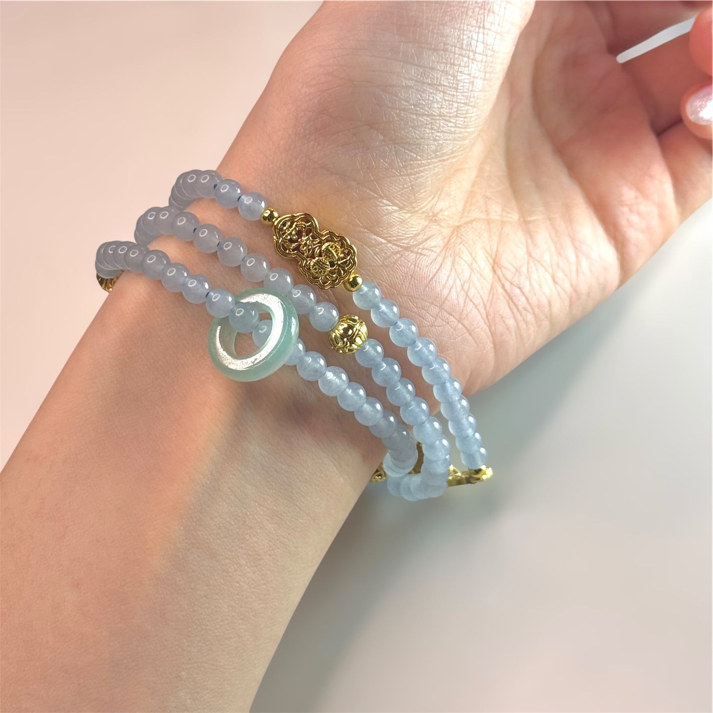 Golden Jade Necklace & Bracelet