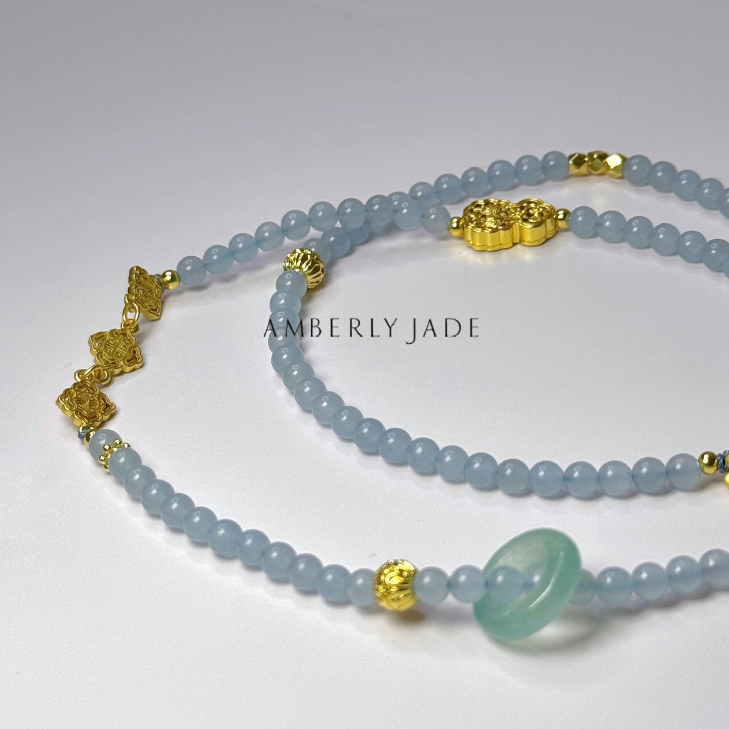 Golden Jade Necklace & Bracelet