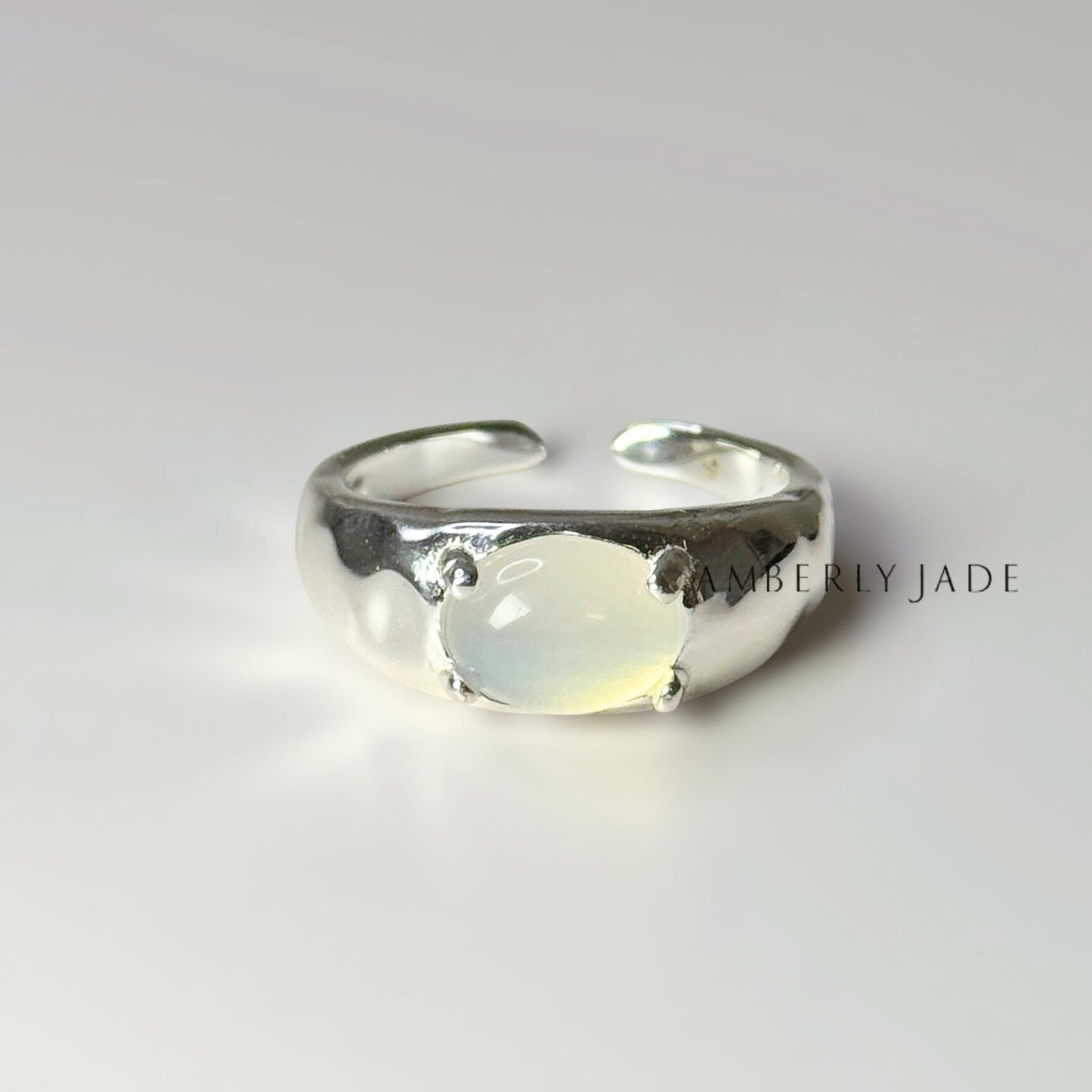 Luna Glow: Chalcedony and Silver Ring
