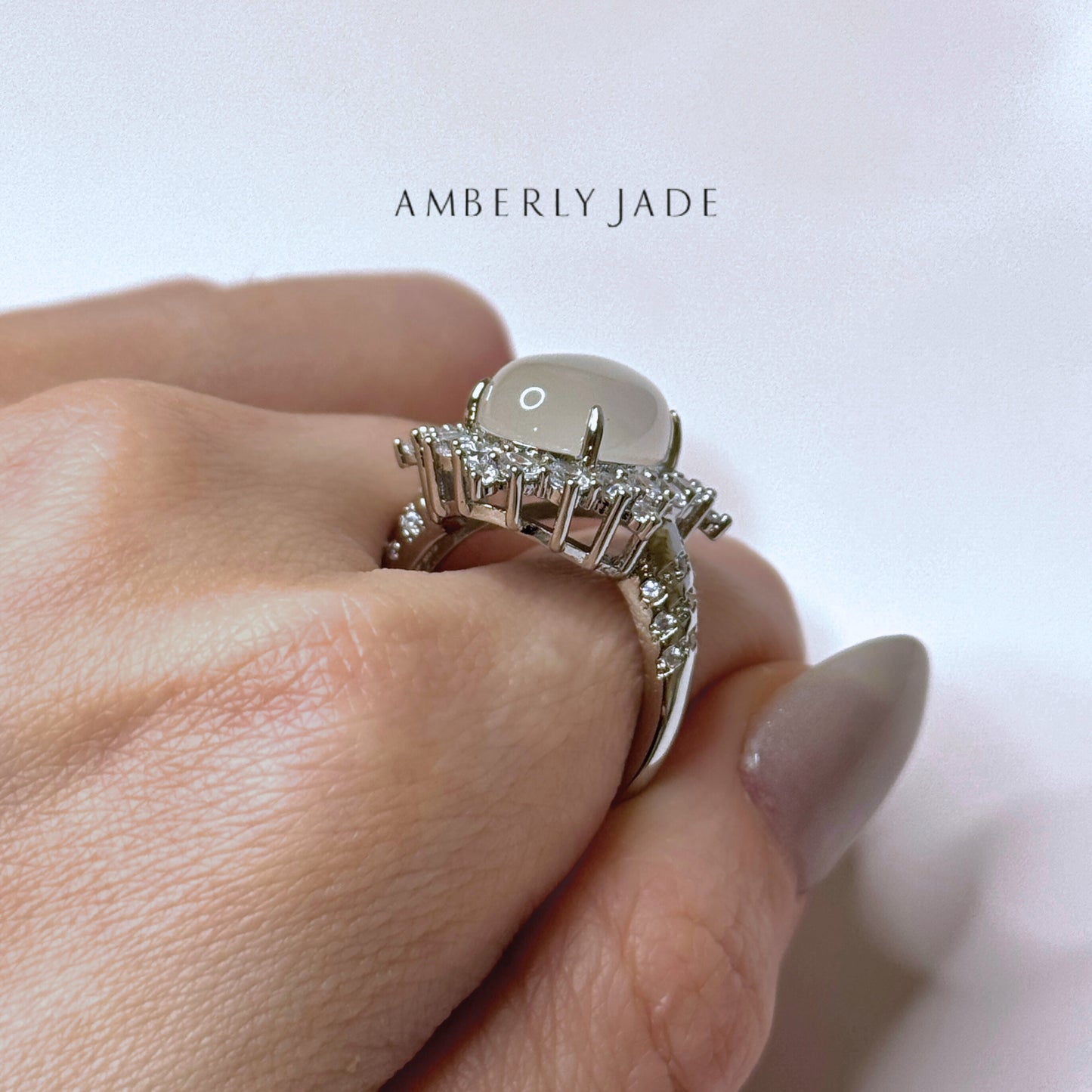 Luxe Halo Chalcedony Ring – Certified