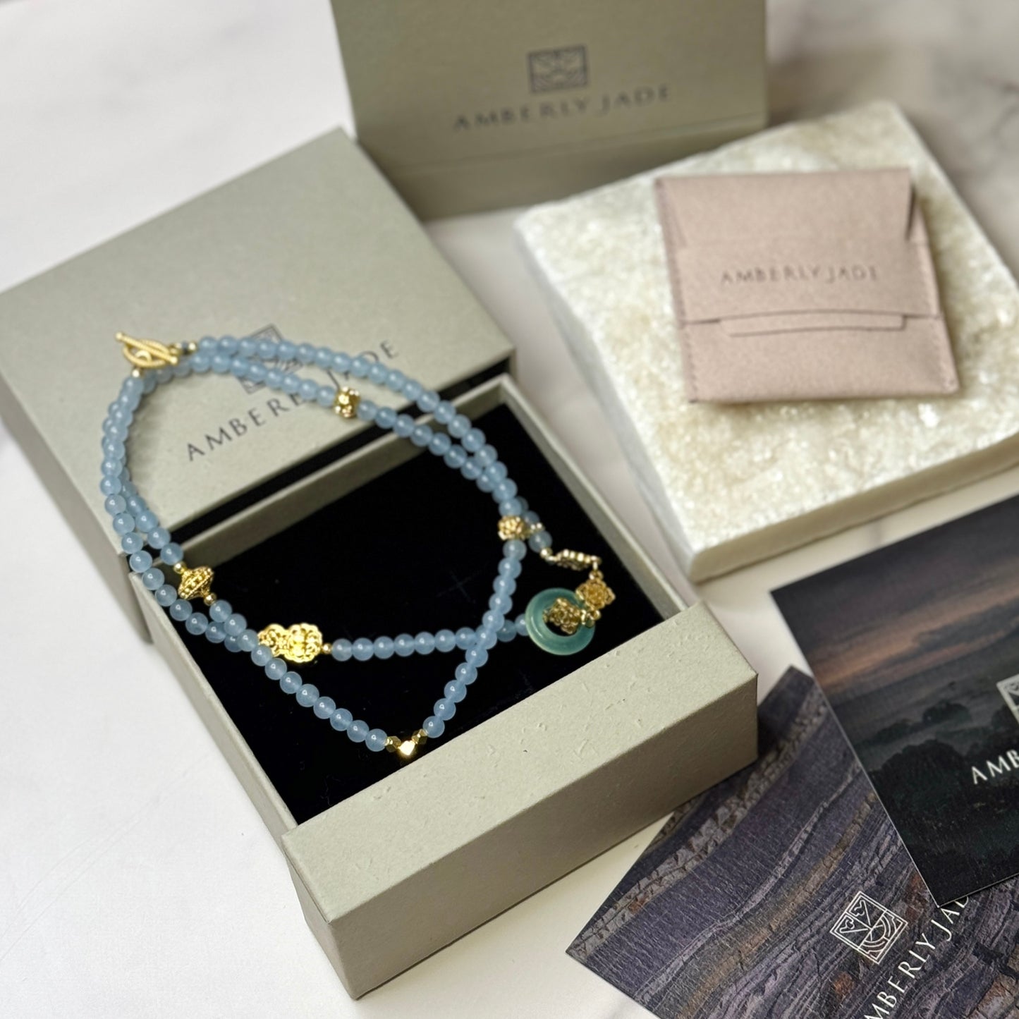 Golden Jade Necklace & Bracelet