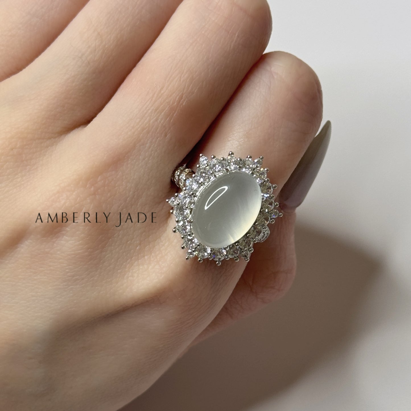Luxe Halo Chalcedony Ring – Certified